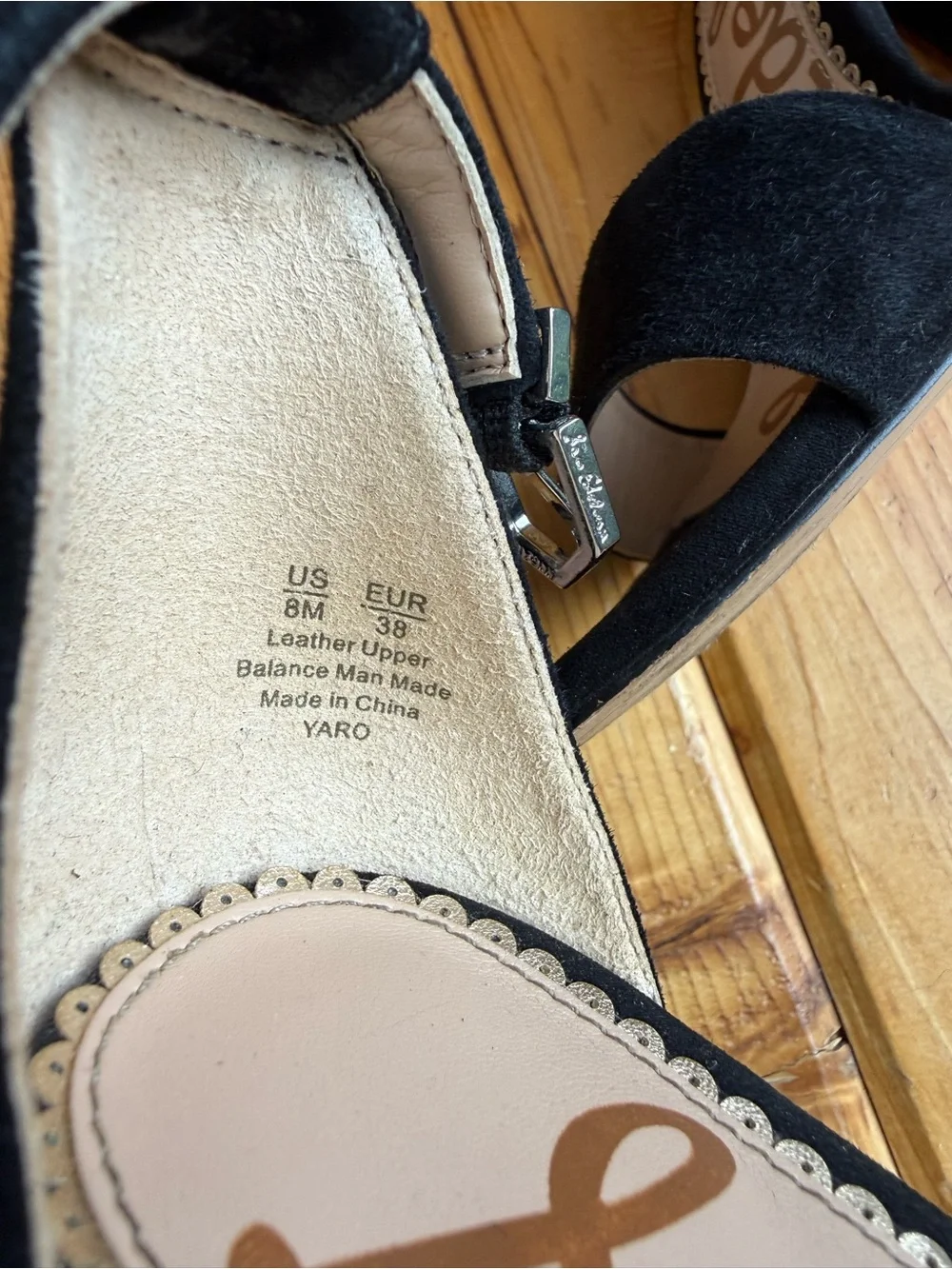 Size 8 Sam Edelman Yaro Black Suede High Heel Sandal Ankle Strap 4 in Block Heel
